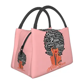 Утепленная сумка для ланча African Queen для женщин и чернокожих девушек, портативный кулер, термобокс для бенто в школе, на работе, для пикника на природе