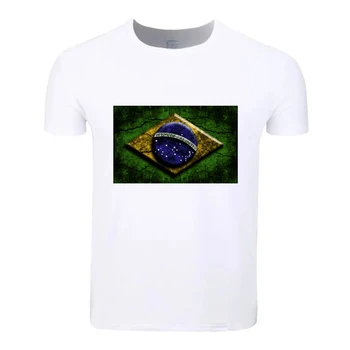 Флаг Бразилии Модная хлопковая летняя футболка для студентов большого размера с коротким рукавом Для мужчин, женщин, мальчиков, девочек, футболки, детские футболки