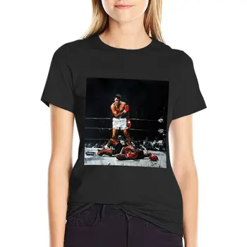 Футболка Muhammad Ali Knocks Out Sonny Liston, женская одежда в стиле хиппи, платье-футболка для Женщин, длинное