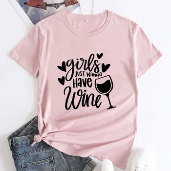 Футболка с надписью Girls Just Wanna Have Wine, Саркастическая футболка с надписью Women Day Drinking, футболка с надписью Funny Besties, алкогольная футболка, топ