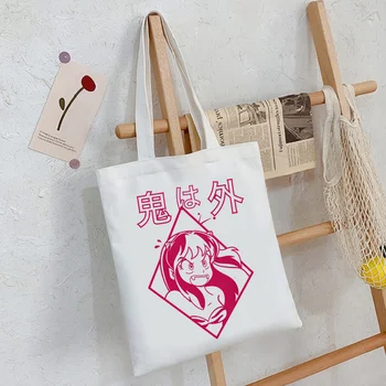 Хозяйственная сумка Urusei Yatsura и tsuira shopper bolsa холщовая хозяйственная джутовая сумка многоразового использования bolsas ecologicas sac cabas cabas