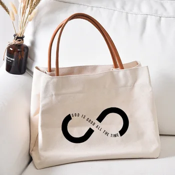 Холщовая сумка с принтом God is Good, подарок для друзей, женская модная пляжная сумка, сумка для книг, Рабочая сумка, сумка для покупок
