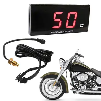 Цифровой термометр для мотоцикла, универсальный прибор для измерения температуры воды, давления топлива, сигнализация для гоночного автомобиля и скутера
