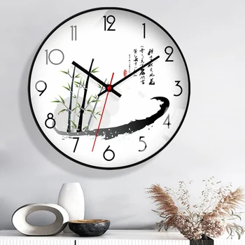 Часы подвесные настенные часы часы для гостиной бесшумные бытовые подвесные часы современный новый китайский стиль бесшумные