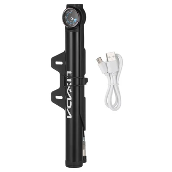 Электрический Воздушный Насос с Манометром USB 120PSI Велосипедный Ручной Воздушный Насос Для Накачки Шин MTB Велосипедный Насос для Schrader Presta